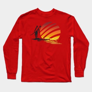 Surfing Sunrise Long Sleeve T-Shirt